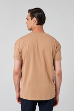 Ds Damat Oversize Bej Bisiklet Yaka %100 Pamuk T-Shirt görsel 3