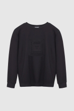 Twn Relaxed Fit Siyah Düz Sweatshirt görsel 2