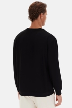 Twn Relaxed Fit Siyah Düz Sweatshirt görsel 4