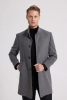 Ds Damat Regular Fit Antrasit Hakim Yaka Kaşe Kaban