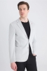 Ds Damat Slim Fit Gri Balıksırtı Kumaş Ceket