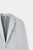 Ds Damat Slim Fit Gri Balıksırtı Kumaş Ceket
