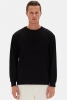 Twn Relaxed Fit Siyah Düz Sweatshirt