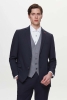 Twn Slim Fit Lacivert Armürlü Takim Elbise Kombinli