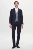 Twn Slim Fit Lacivert Armürlü Takim Elbise Kombinli
